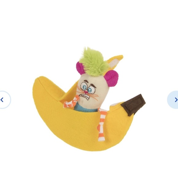 SMARTYKAT Playful Peeker Mouse & Banana Cat Toy, Yellow, Medium new hunting - Picture 2 of 4